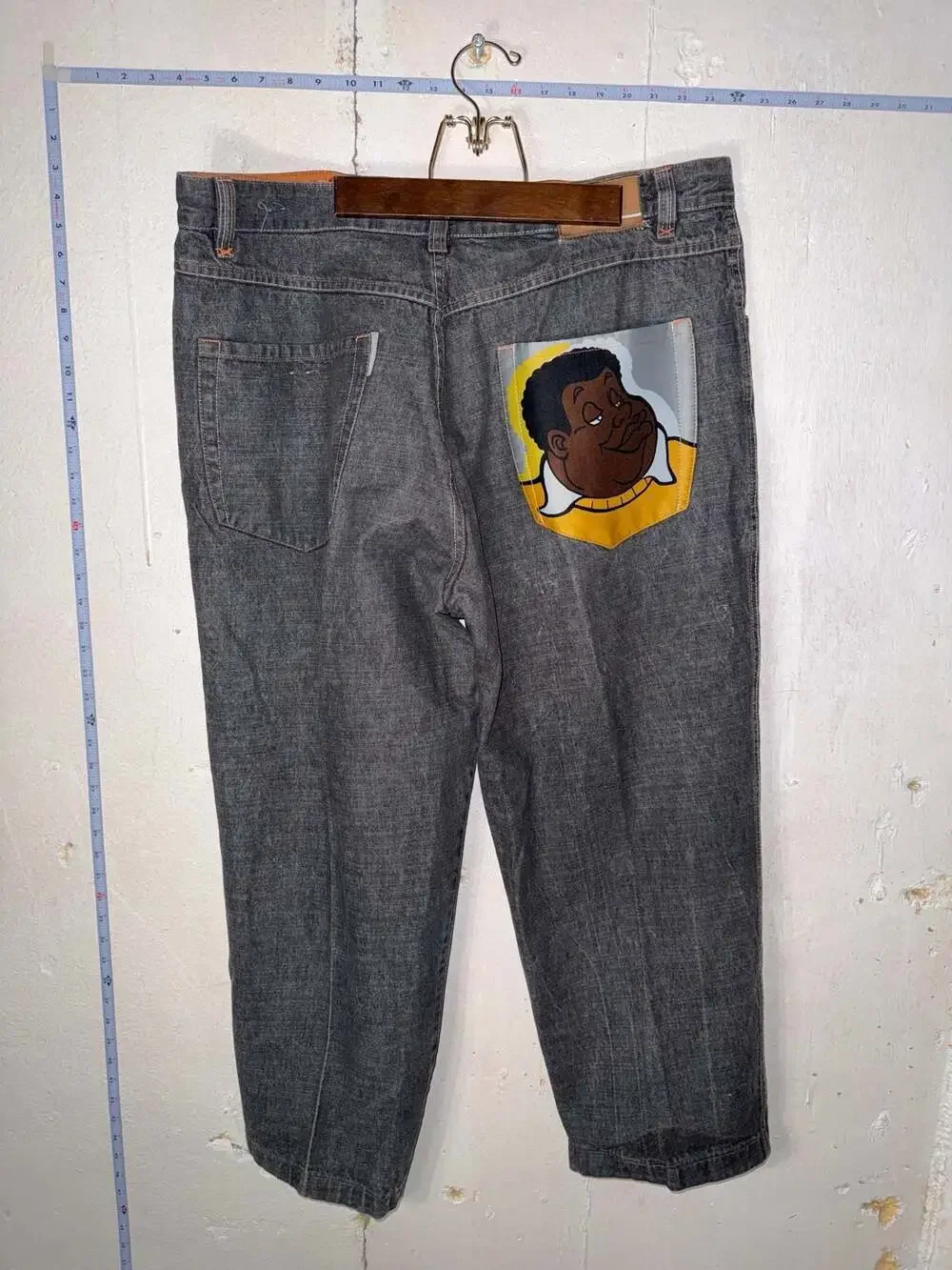 Platinum FUBU Fat Albert Vintage Baggy Black Denim Jeans Size W42
